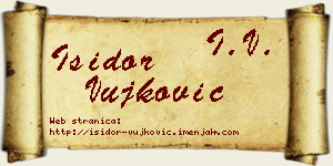 Isidor Vujković vizit kartica